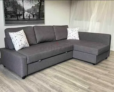 Comfortable Grey Sectional Sofa with Storage
