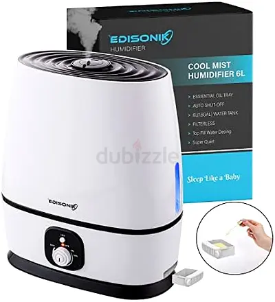 Edisonik Cool Mist Humidifier with Fragrance Oil Diffuser - Super Quiet 35db