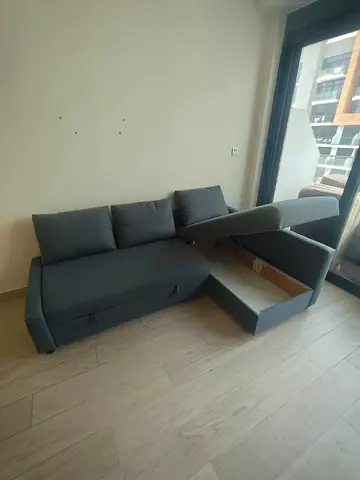 Ikea L Shape Sofa cum bed with big storage in L , and You can fix the L left and right any side