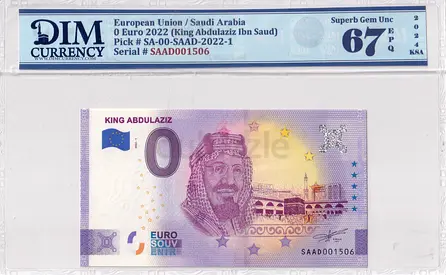 European Union Saudi Arabia Banknote 0 Euro 2022 DIM 70 AED