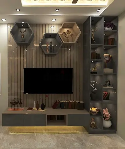 Luxury TV unit wall design