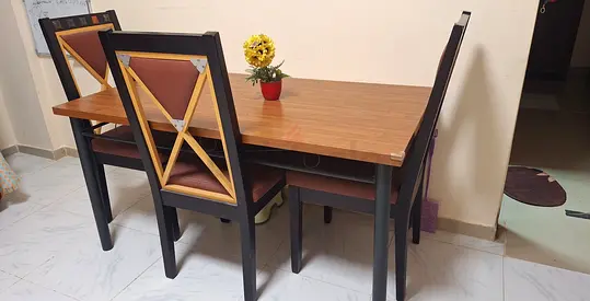 Wooden Dining Table with Chairs