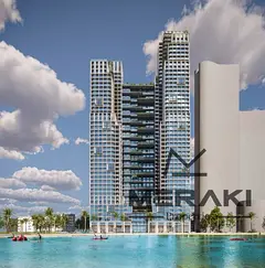 Two bedrooms and a living room with a full sea view on Ajman Corniche, first payment 114,029 AED