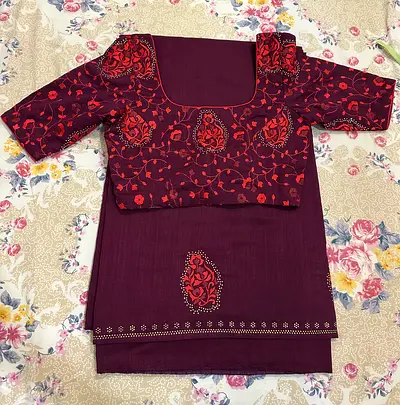 Brand New embroidered Saree - with Stiched Blouse