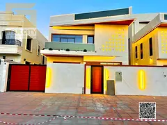 Luxury modern villa with elegant architectural design for sale in Ajman, including registration fees