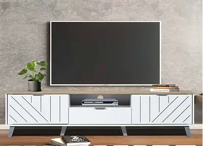 Modern TV Unit / Entertainment Center | Fits Up to 75” TV | Mint 200 AED