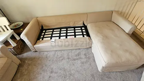 Gronlid L shape pull out sofa bed with mattress