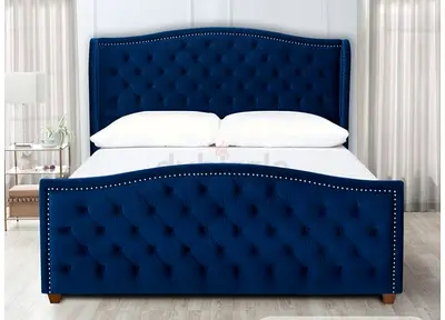 Stylish cozy 180*200 king size blue Bed