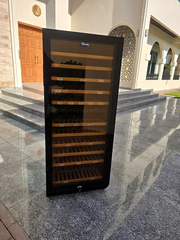 Terim 128 bottles capacity wine cooler dual temp with wooden shelves