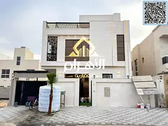 Luxury villa for sale in Al Bahia area, featuring two floors and a rooftop terrace. Modern design, s