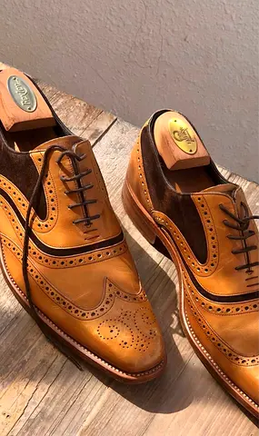 Barker McClean Two Tone Cedar Calf Brown Suede Brogues 11