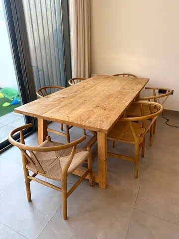 Wooden WS Living Solid Raw Wood Dining Table