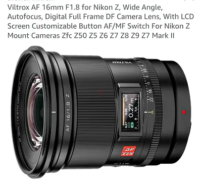 Viltrox AF 16mm F1.8 for Nikon Z - Wide Angle Lens