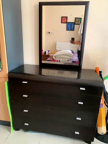 Stylish Wooden Dresser with Mirror AED 200