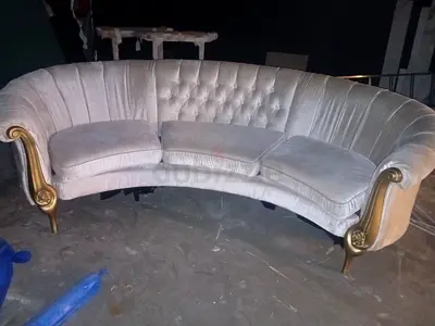 Elegant Vintage Curved Sofa