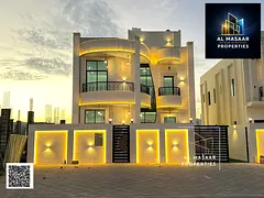 A luxurious villa for sale, combining elegance, comfort, and an ideal location in one of Ajman's