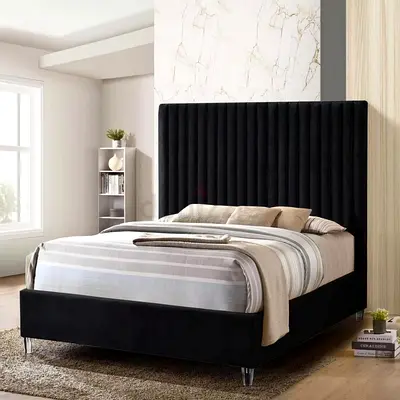 Modern Velvet Upholstered Bed