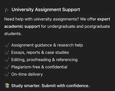 Expert University Assignment Support