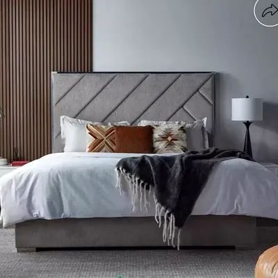 Modern Upholstered Bed with Stylish Headboard