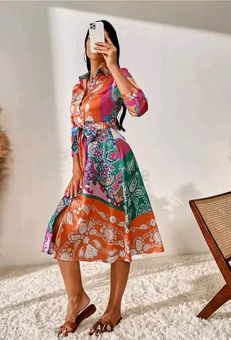 Vibrant Bohemian Midi Dress
