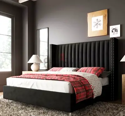 Cozy Black Bed Frame with Stylish Headboard