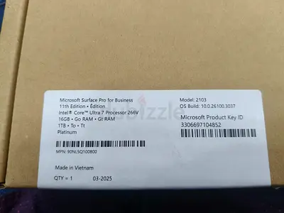 Microsoft Surface Pro for Business - 11th Edition, Intel Core i7, 16GB RAM, 1TB Storage