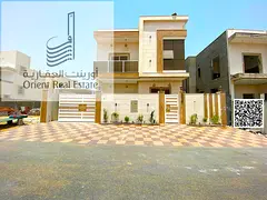 Villa for sale in Al Zahia area (Ajman) including water and electricity, 5 master bedrooms with a ma