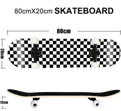 Checkered Design Skateboard for Thrilling Rides