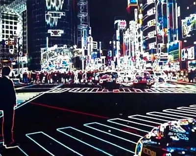 Priemere wall art - NEON LIGHTS by Tony kousaka (size 200 x 150cm)