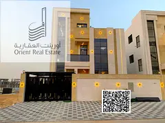 Villa for sale in Ajman, Al Helio 2 area. The villa consists of 5 master bedrooms, a majlis (formal