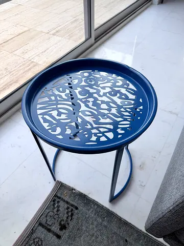 Stylish Blue Accent Table with Unique Design