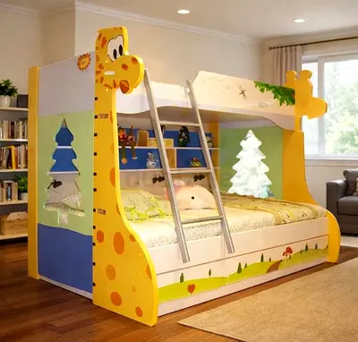 Giraffe-Themed Kids Bunk Bed