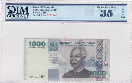 Tanzania Banknote 1000 Shillings 2006 DIM 60 AED