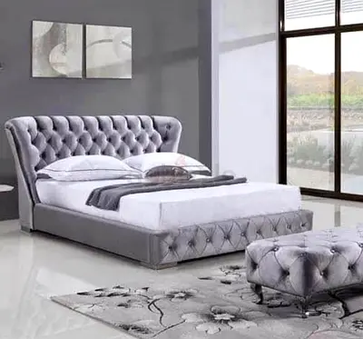 Elegant Grey Queen Size Bed