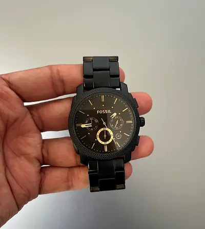 FOSSIL Men’s Black Stainless Steel Analog Watch FS46821