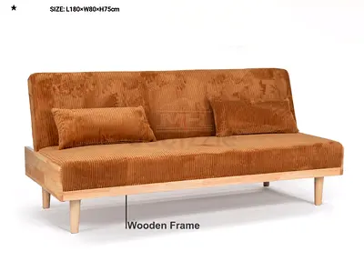 Stylish Sofa Bed in Wooden Frame