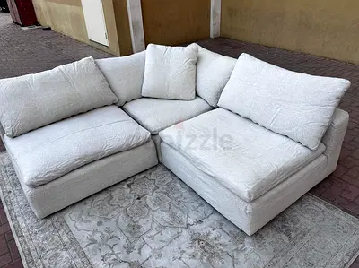 Modular feather filled marina home couch