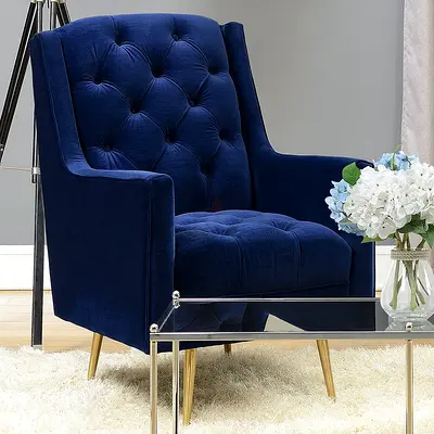 Elegant Navy Blue Accent Chair