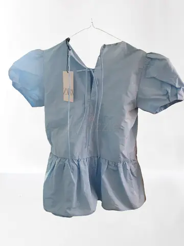 Stylish Blue Puff Sleeve Top