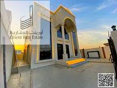 Villa for sale in Ajman, Al Helio 2 area. The villa consists of 5 master bedrooms, a majlis (formal