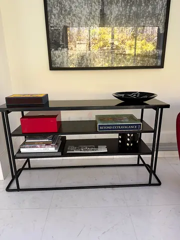Modern Black Metal Console Table
