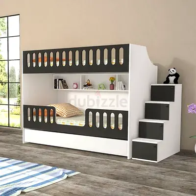 Stylish Bunk Bed with Stairs for Kids