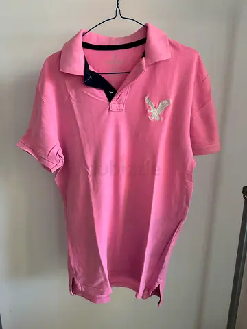 American Eagle Mens Pink Polo Size S
