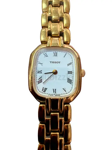 Ladies Tissot quartz wristwatch, F 215, case material gold-tone stainless steel, case size 20mm,