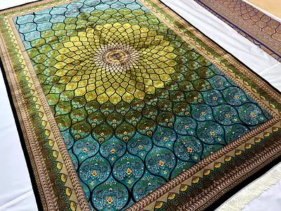 3x2m Beautiful Handmade Persian Bamboo Silk Carpet Premium Machine Knot
