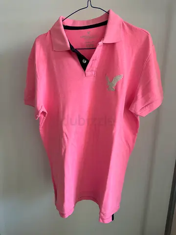 American Eagle Mens Bright Pink Polo Size S
