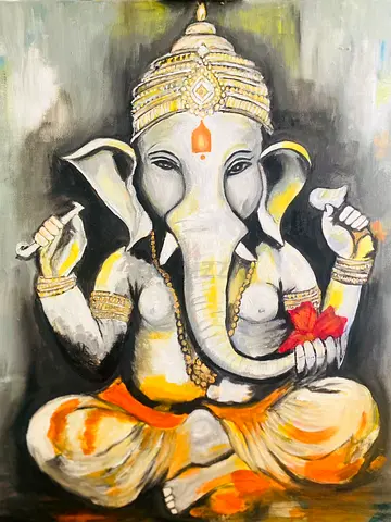 Ganesha Acrylic Painting