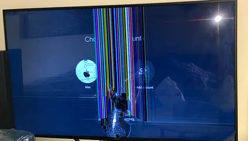 sony tv 4k 1yr old BROKEN SCREEN.