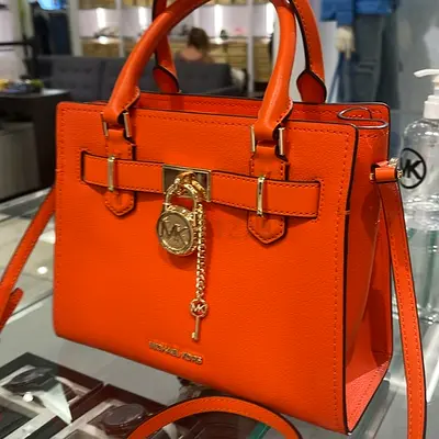 MICHAEL KORS  HAMILTON MEDIUM LEATHER SATCHEL
