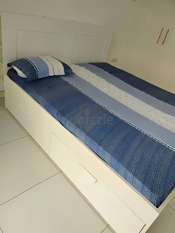 IKEA Brimness Queen size bed frame with mattress with drawers